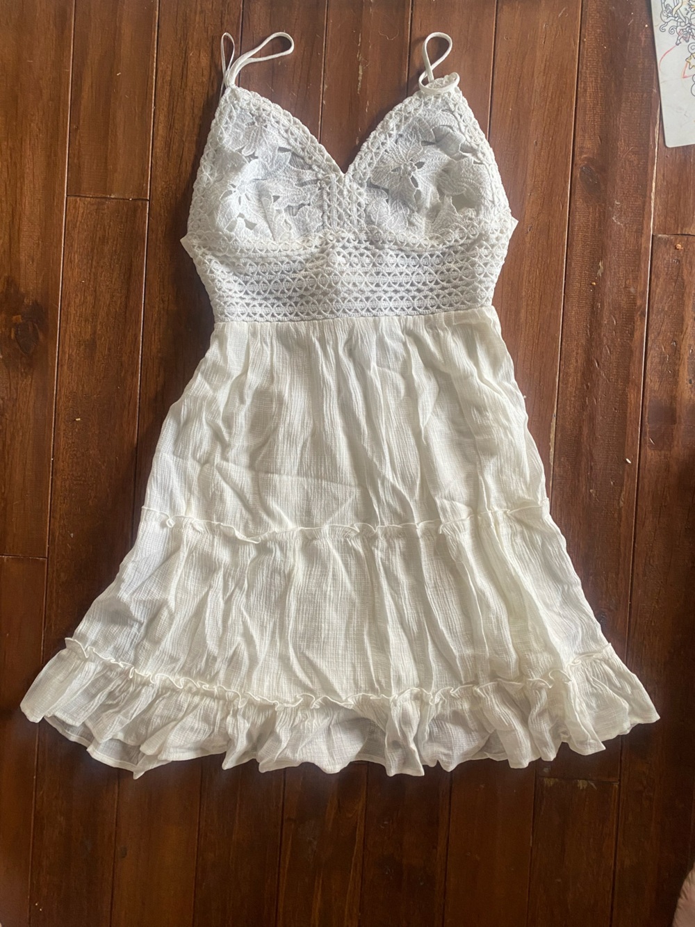 Shyanne Women's White Bodice Tiered Dress - Size Small